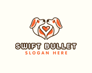 Cute Puppy Heart logo design