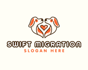 Cute Puppy Heart logo design