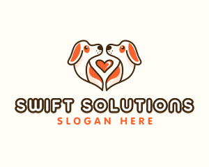 Cute Puppy Heart logo design