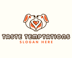 Cute Puppy Heart logo design