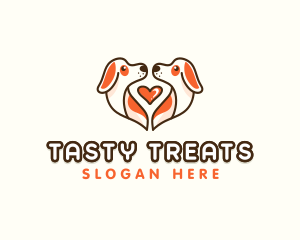 Cute Puppy Heart logo design