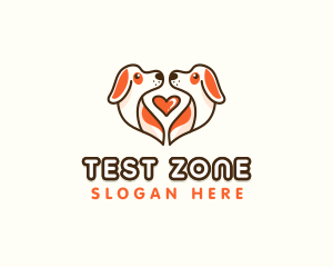 Cute Puppy Heart logo design