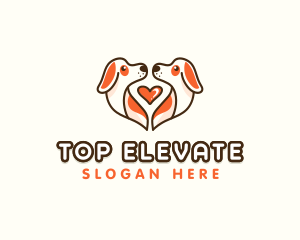 Cute Puppy Heart logo design