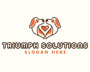 Cute Puppy Heart logo design