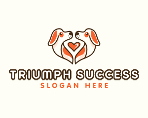 Cute Puppy Heart logo design