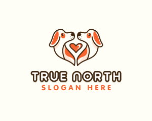 Cute Puppy Heart logo design