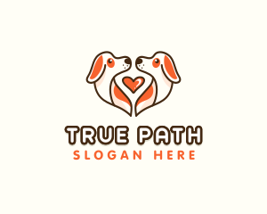 Cute Puppy Heart logo design