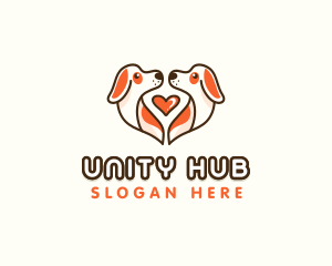 Cute Puppy Heart logo design