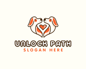 Cute Puppy Heart logo design