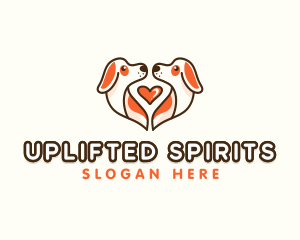 Cute Puppy Heart logo design