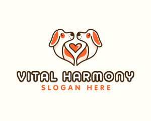 Cute Puppy Heart logo design