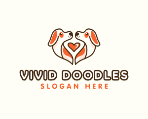 Cute Puppy Heart logo design