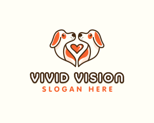 Cute Puppy Heart logo design