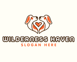 Cute Puppy Heart logo design