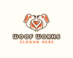 Cute Puppy Heart logo design