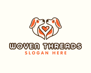 Cute Puppy Heart logo design