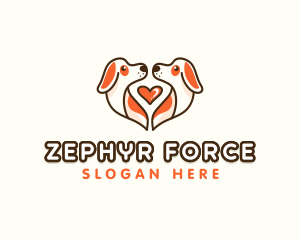 Cute Puppy Heart logo design