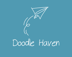 Paper Airplane Doodle  logo design