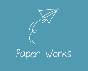 Paper Airplane Doodle  logo design