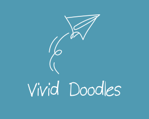 Paper Airplane Doodle  logo design