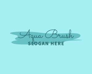 Teal Paint Brush logo design