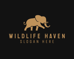 Walking Elephant Wildlife Safari logo design