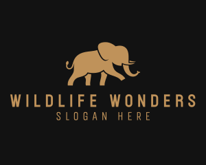 Walking Elephant Wildlife Safari logo design