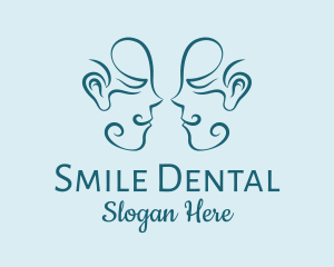 Smiling Faces Line Art  logo design