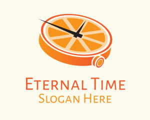 Orange Clock Time logo design