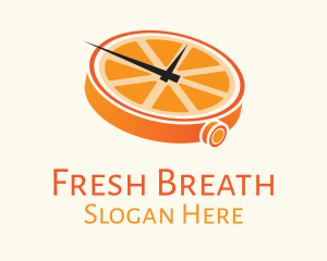 Orange Clock Time logo design