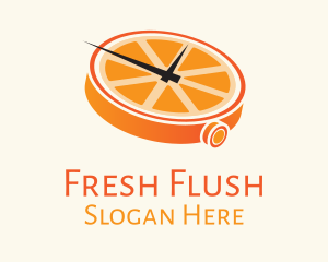 Orange Clock Time logo design