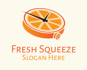 Orange Clock Time logo design