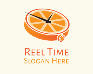 Orange Clock Time logo design