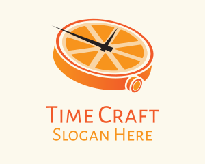 Orange Clock Time logo design