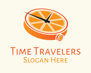 Orange Clock Time logo design