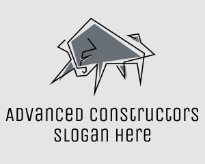 Minimal Gray Bull logo design