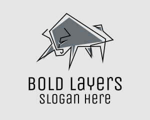 Minimal Gray Bull logo design