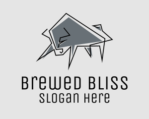 Minimal Gray Bull logo design