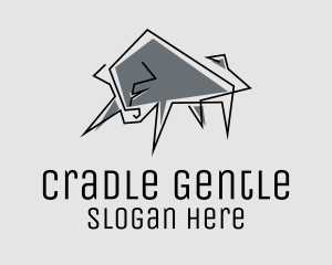 Minimal Gray Bull logo design