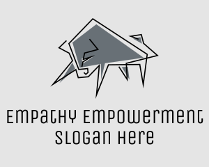 Minimal Gray Bull logo design