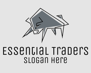 Minimal Gray Bull logo design