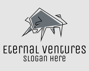 Minimal Gray Bull logo design