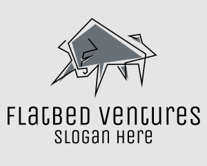 Minimal Gray Bull logo design