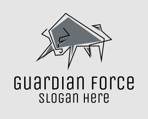 Minimal Gray Bull logo design