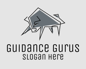 Minimal Gray Bull logo design