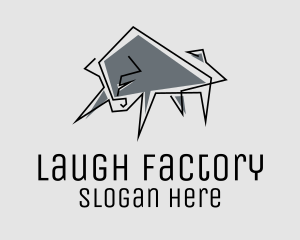 Minimal Gray Bull logo design