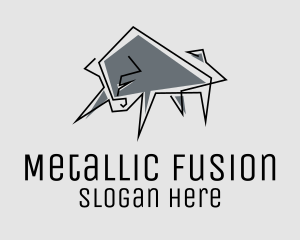 Minimal Gray Bull logo design