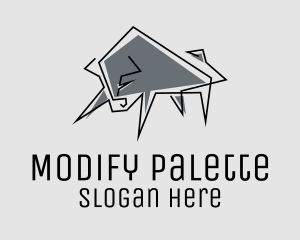 Minimal Gray Bull logo design