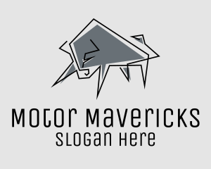 Minimal Gray Bull logo design