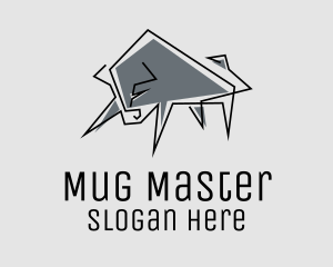 Minimal Gray Bull logo design